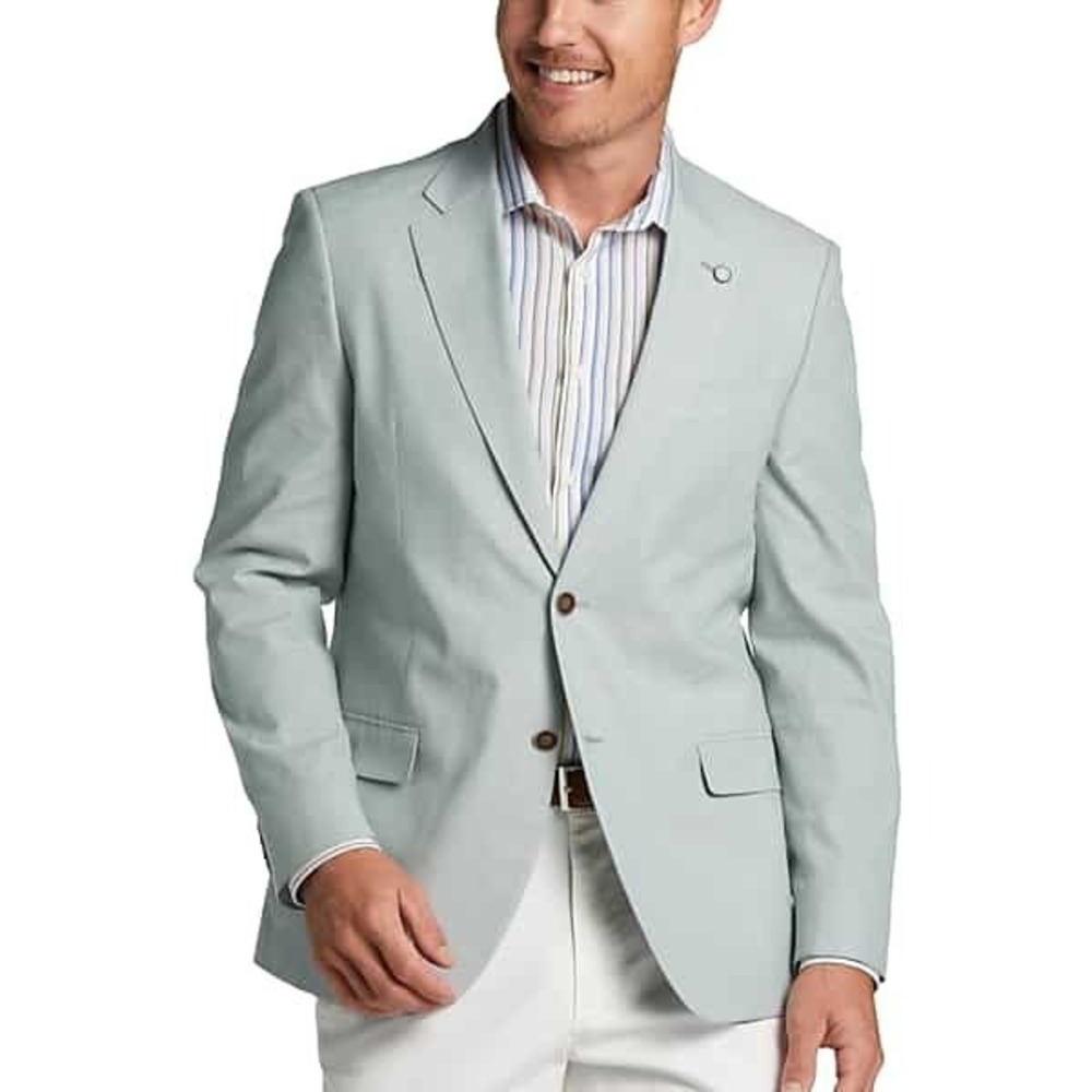 Nautica Mens Modern fit Sport Coat Blazer 44S Mint Green Solid Stretch